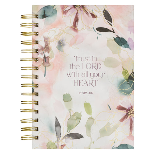 Journal-Wirebound-Purple Floral-Trust In The Lord-Prov. 3:5