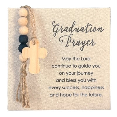 Plaque-Graduation-Fabric Wrapped-Graduation Prayer (6 X 6)