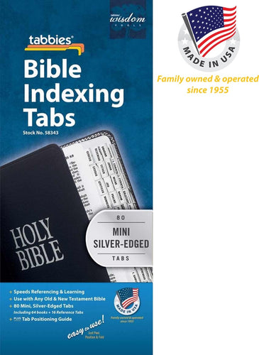 Bible Tab-Mini Tabs-Old & New Testament-Silver