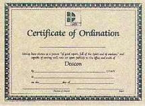 Certificate-Ordination-Deacon (Parchment) (8-1/2" x 11) (Pack Of 6)