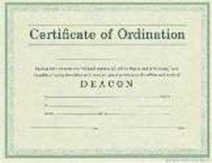 Certificate-Ordination-Deacon (Parchment) (8-1/2" x 11") (Pack Of 6)