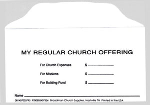 Offering Envelope-My Regular Church Offering 3 Fund Weekly (No. 3 Size) (Pack Of 100)