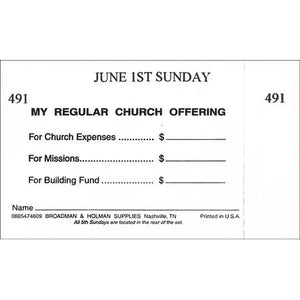 Offering Envelope-My Regular Church Offering 3 Fund Weekly w/o Six Point System (No. 3 Size) (Pack Of 53)