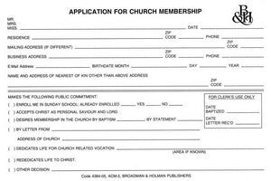 Form-Application For Church Membership (Form ACM-5) (Pack Of 100)