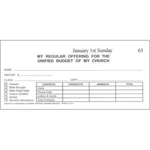 Offering Envelope-My Regular Offering w/Revised Records System (Bill-Size) (Pack Of 53)
