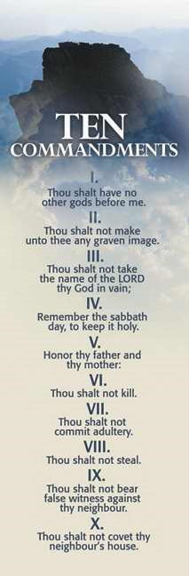 Bookmark-Ten Commandments/Mt Sinai (Exodus 20:3-17 KJV) (Pack Of 25)