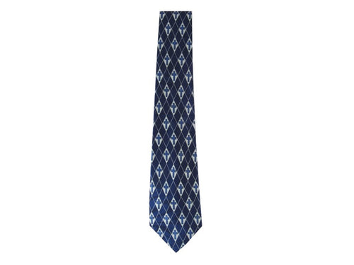 Tie-Diamond Cross-Polyester-Navy