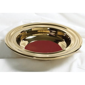 Offering Plate-Brasstone-Stainless Steel w/Red Felt-12"