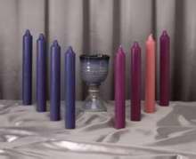 Candle-Advent Set-4 Purple (12" x 1 1/2")-Stearic Molded/Plain End (#1153-19)