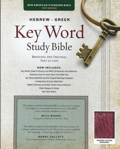 NASB Hebrew-Greek Key Word Study-Burgundy Genuine Leather (New)