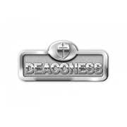 Badge-Deaconess w/Cross-Magnetic Back-Silver (2-1/16
