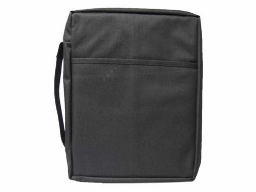 Bible Cover-Canvas-Solid Color-Black-LRG
