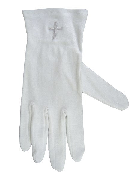 Gloves-White Cross Cotton-XLG