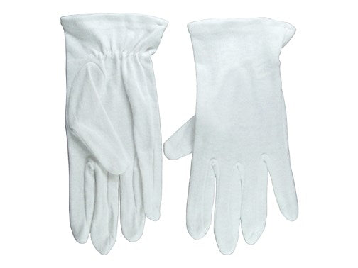 Gloves-Usher Solid White Cotton-XXL