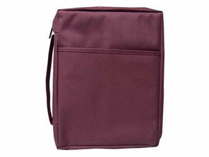 Bible Cover-Canvas-Solid Color-Burgundy-MED