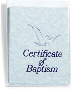Certificate-Baptism w/Envelope (Blue Parchment) (Pack Of 6)