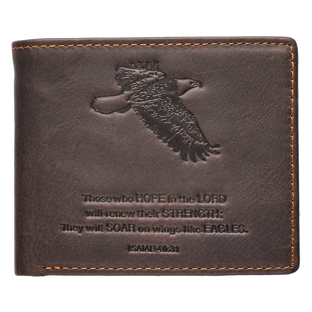 Wallet-Genuine Leather-Wings Like Eagles-Brown