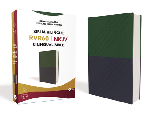 Spanish-RVR 1960/NKJV Bilingual Bible-Blue/Green LeatherSoft