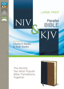 NIV & KJV Side-By-Side Bible/Large Print-Navy/Tan Duo-Tone