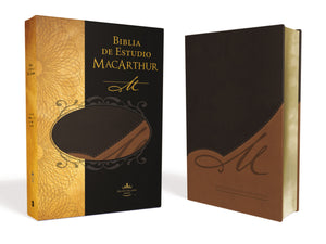 Spanish-RVR 1960 MacArthur Study Bible (Biblia De Estudio Macarthur)-Brown/Black LeatherSoft