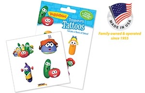 Tattoo-Veggie Tales Temporary Tattoos-Assorted (Pack of 16)