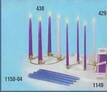 Candle-Advent Wreath Set-Petite w/6" Brass Ring-3 Purple & 1 Rose (10" x 7/8" Tapers) (#429)