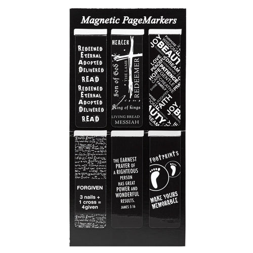 Bookmark-Pagemarker-Magnetic-Black & White (Set Of 6)