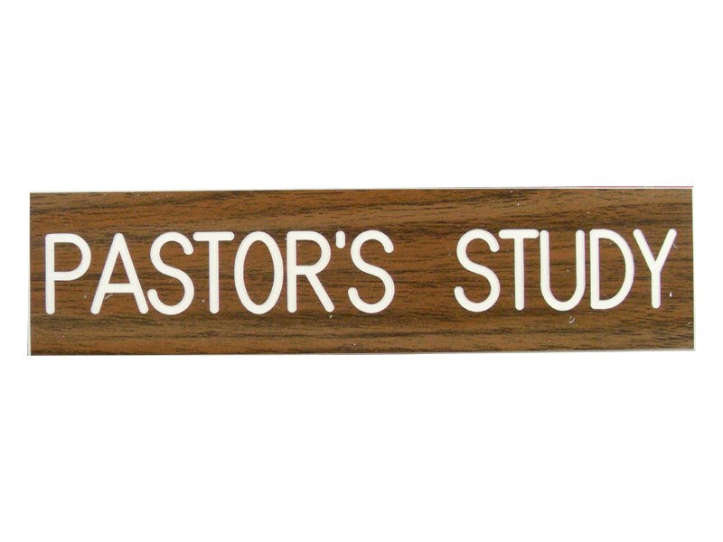 Sign-Pastor's Study-Formica-Wood Grain