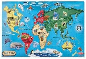 Puzzle-World Map (33 Pieces) (Ages 6+)