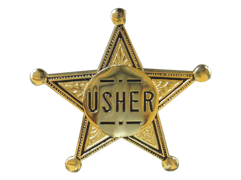 Badge-Usher-Pin Back (2