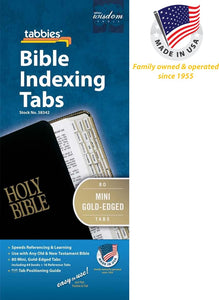 Bible Tab-Mini Tabs-Old & New Testament-Gold