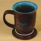 Mug-Grace Outpoured-Prayer Changes Everything-Brown/Blue Interior w/Coaster/Lid