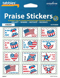 Praise Stickers-Patriotic w/Praise Chart (Pack of 54)