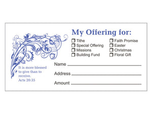 Offering Envelope-Blessed To Give (Acts 20:35) (Pack Of 100)