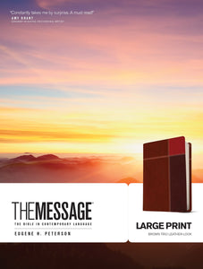 The Message/Large Print Bible (Numbered Edition)-Brown Trio LeatherLook