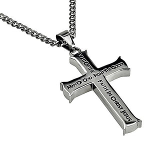 Necklace-Iron Cross-Man Of God (24")