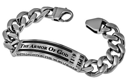 Bracelet-Cable-Armor Of God (Eph 6:11) (Mens) Sz 8
