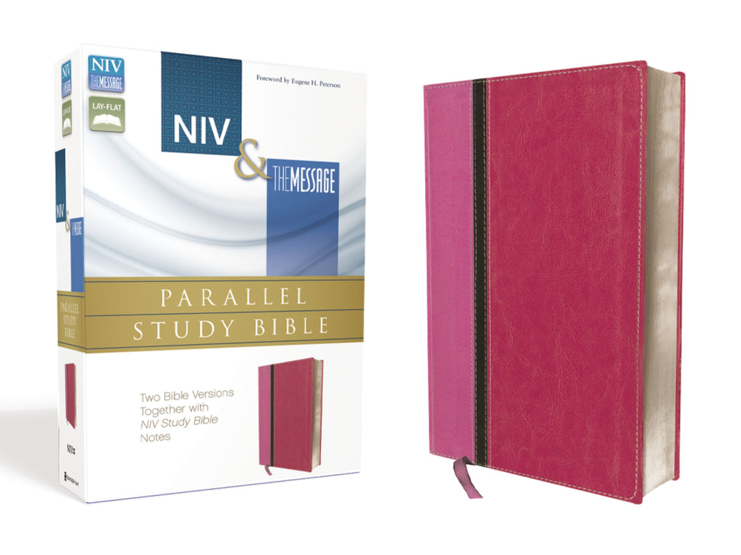 NIV & Message Parallel Study Bible-Orchid/Raspberry Duo-Tone