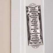 Mezuzah-Bless This House  (4.25")-Pewter