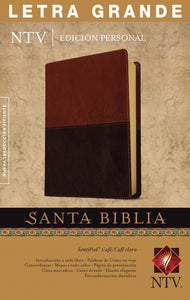 NTV Personal Size Large Print Bible (Edicion Personal Letra Grande)-Brown/Tan TuTone