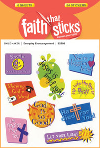 Sticker-Everyday Encouragement (6 Sheets) (Faith That Sticks)