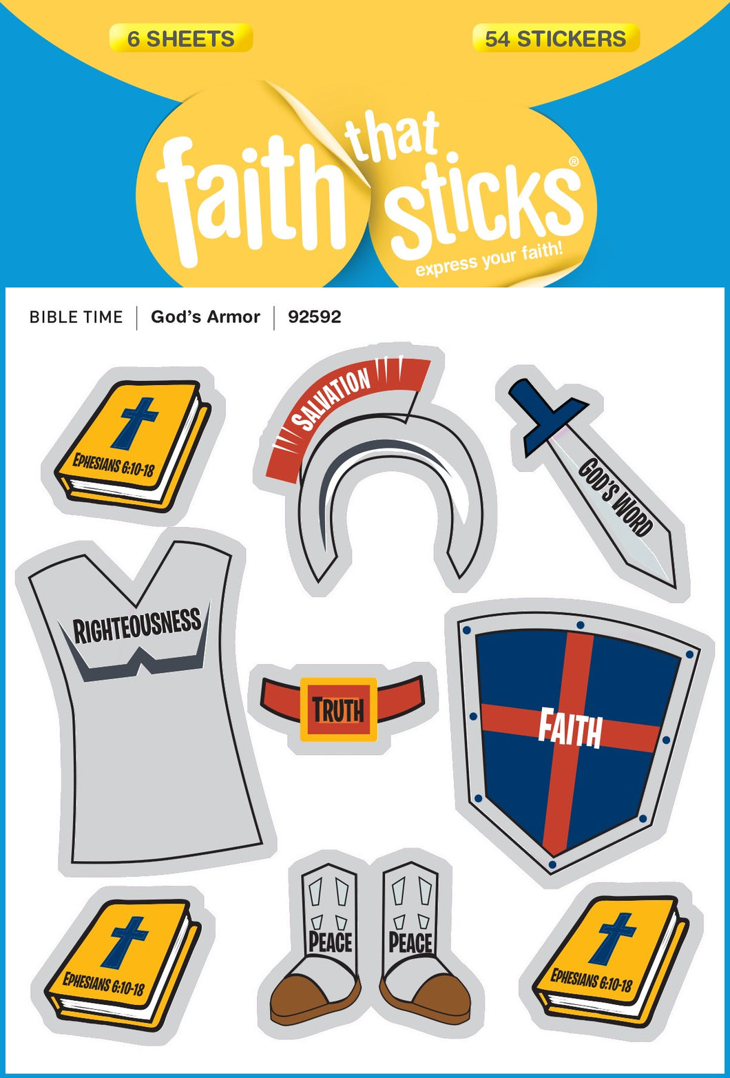 Sticker-God's Armor (6 Sheets) (Faith That Sticks)