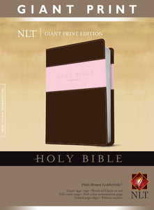 NLT Giant Print Bible-Pink/Brown TuTone