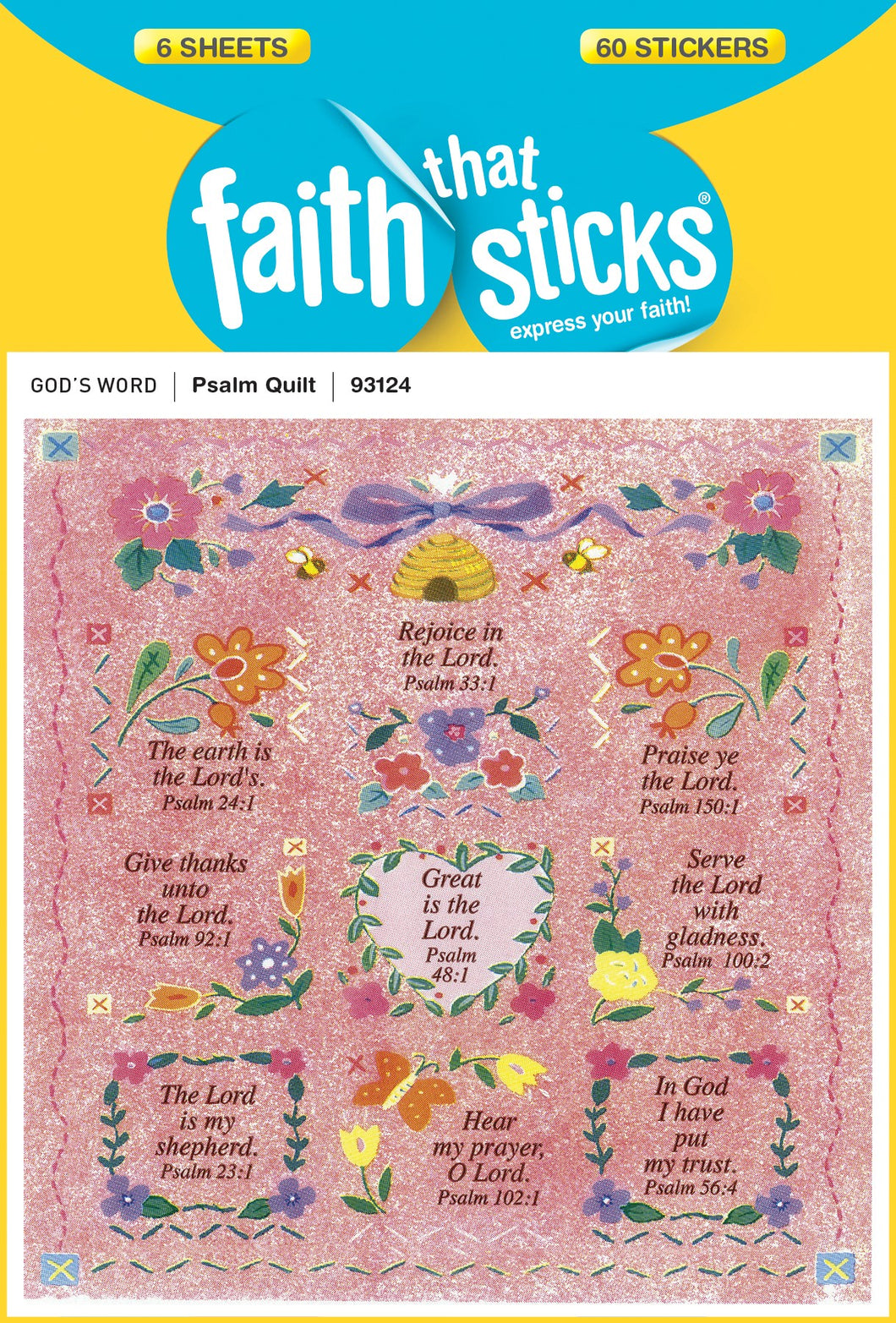 Sticker-Psalm Quilt (6 Sheets) (Faith That Sticks)