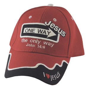 Cap-One Way-Jesus-Red