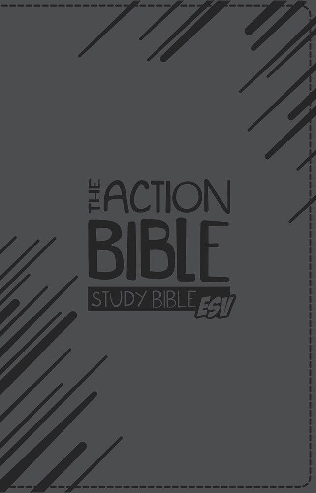 ESV The Action Bible Study Bible: Premium Edition-Gray Virtual Leather (#134937)