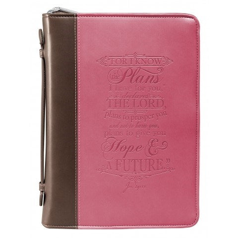 Bible Cover-Fashion/I Know The Plans-MED-Pink