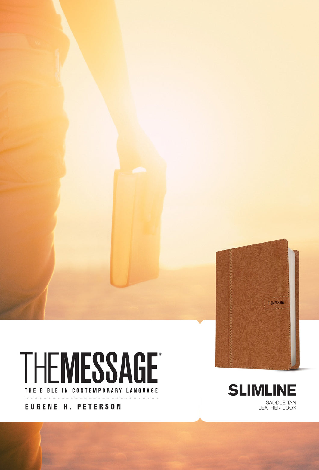 The Message Slimline Bible-Saddle Brown LeatherLook
