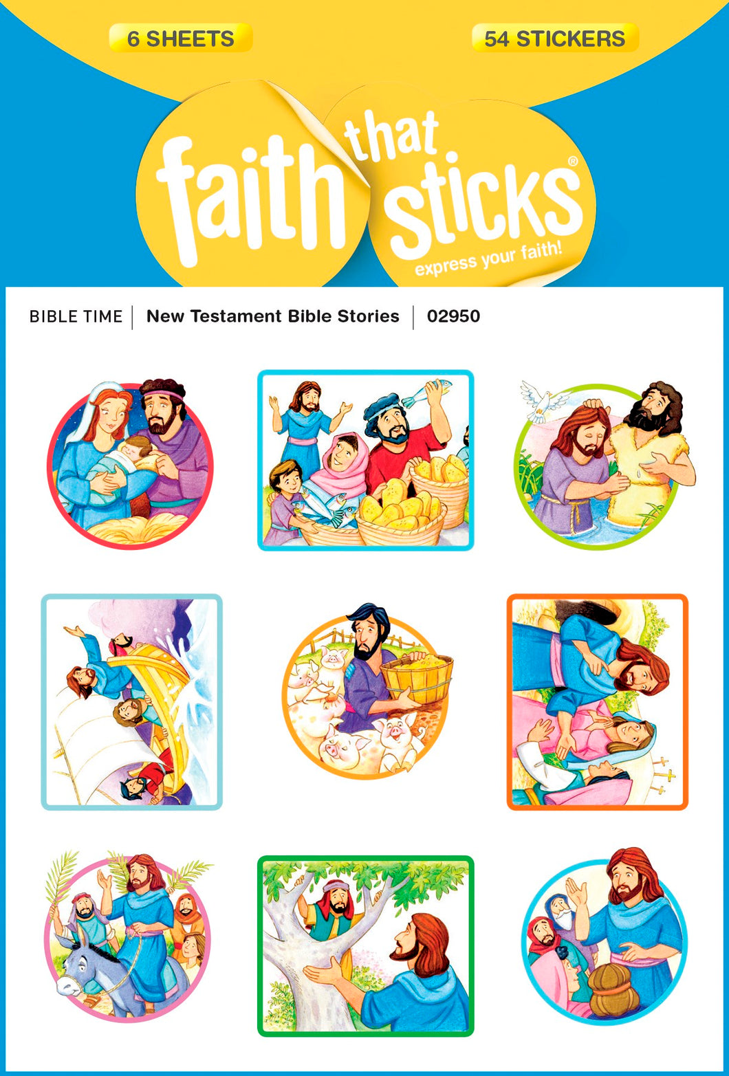Sticker-New Testament Bible Stories (6 Sheets) (Faith That Sticks)