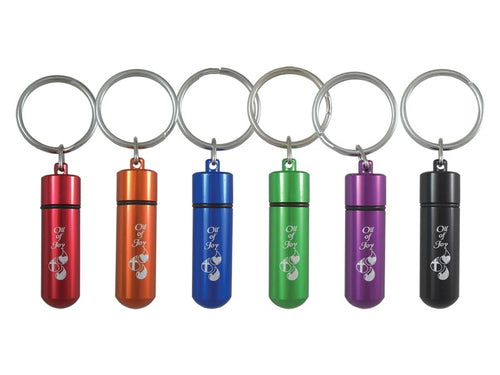 Anointing Oil-Oil Of Joy-Key Chain-Asstd Colors (Empty) (Pack Of 6)